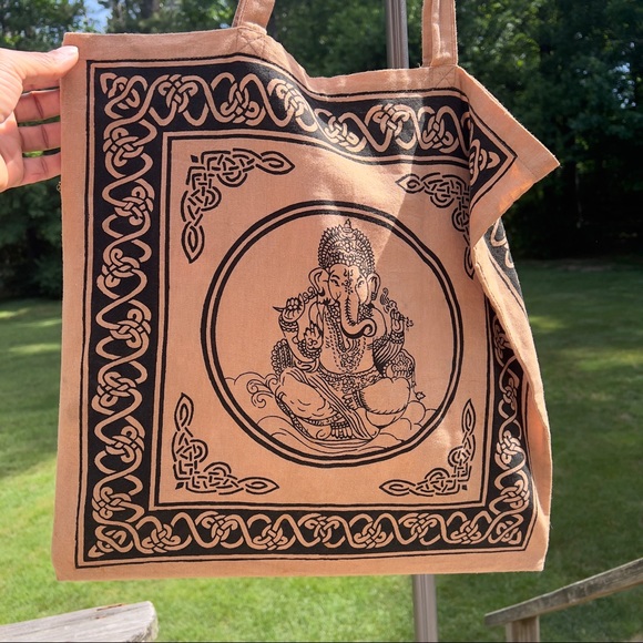 👜 Lord Ganesha Tote Bag | Lightweight | Boho Spiritual Style - Picture 2 of 4